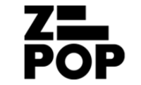 ZPOP-Logo mit schwarzen Buchstaben auf weißem Hintergrund
