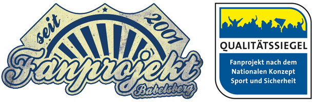 Logo plus Qualitätssiegel des Fanprojekt Babelsberg