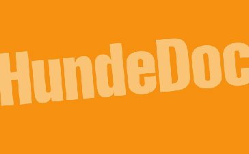 Orangenes Banner mit der Aufschrift HundeDoc